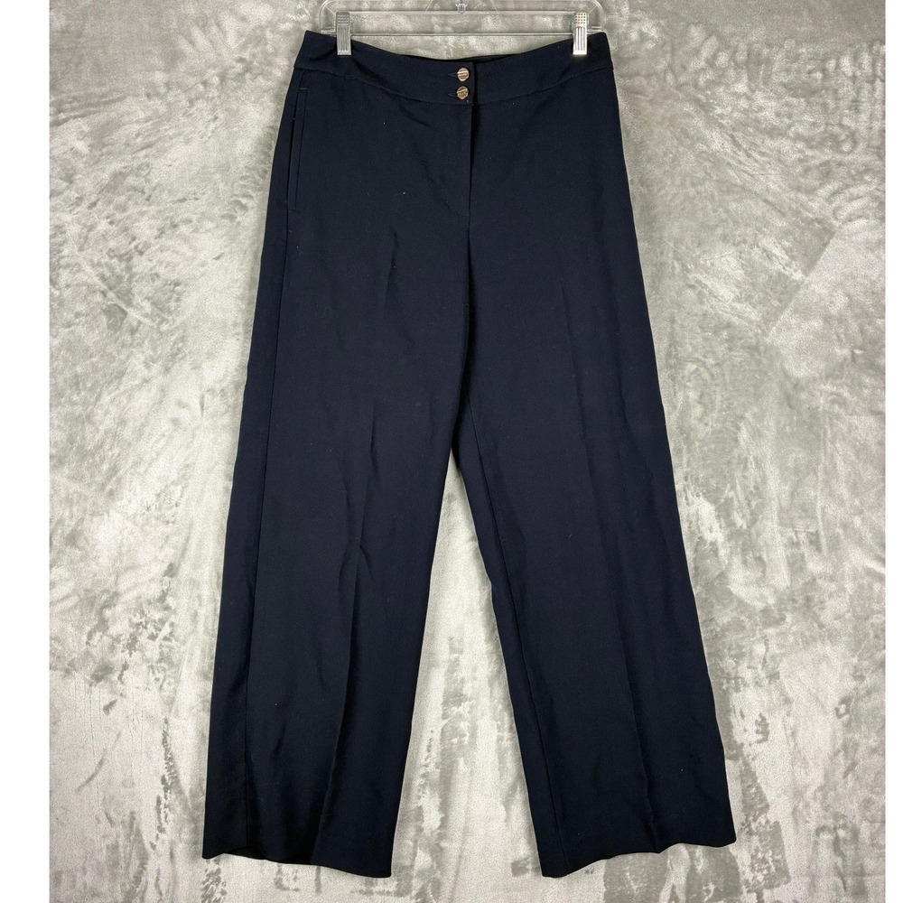 Per Una Marks & Spencer Navy Blue Wide Leg Trousers Pants UK 10 US 6 T59 6315U